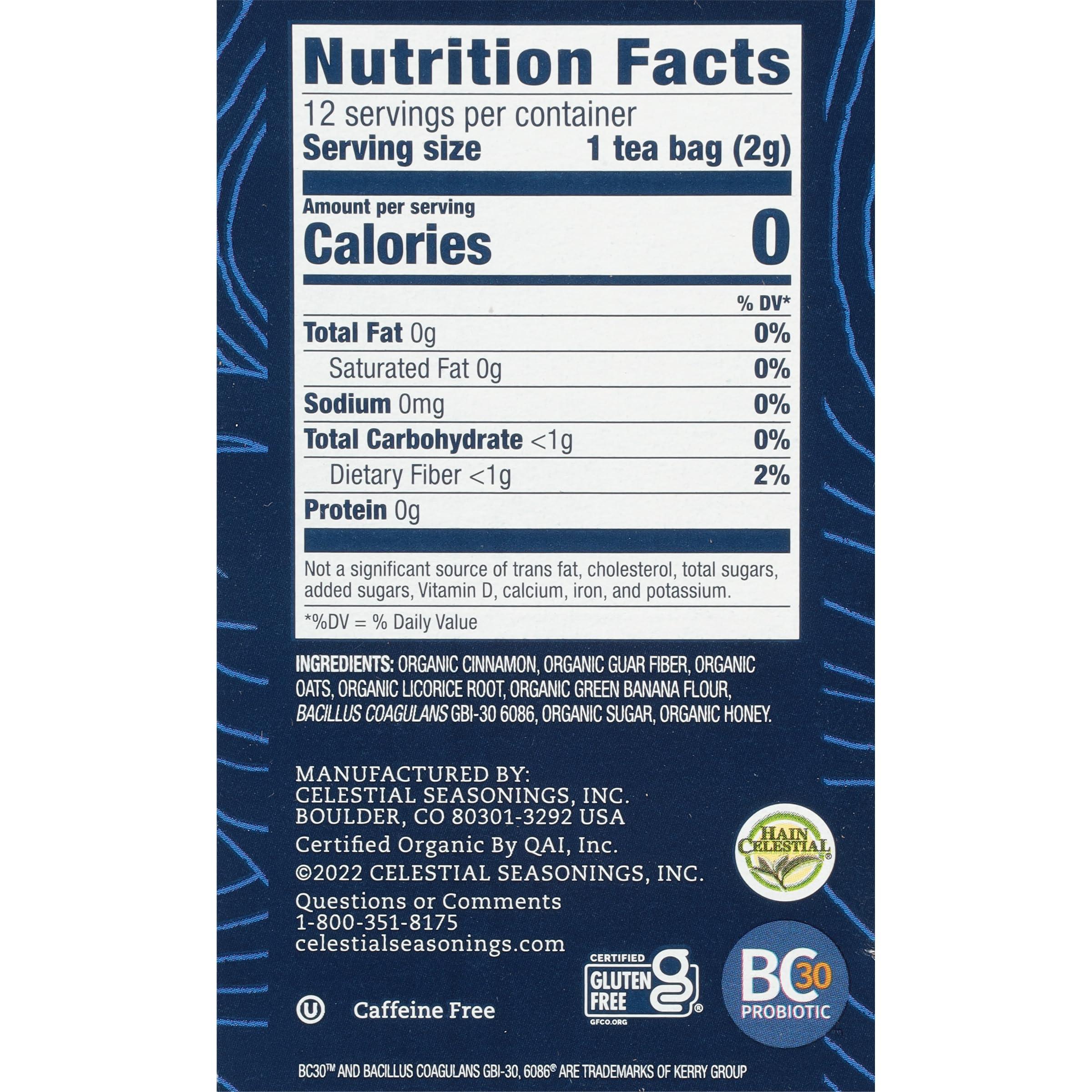 Celestial Seasonings Celestial Seasonings TeaWell Herbal Tea, Gut Health, Organic Cinnamon Oat, 12 Count