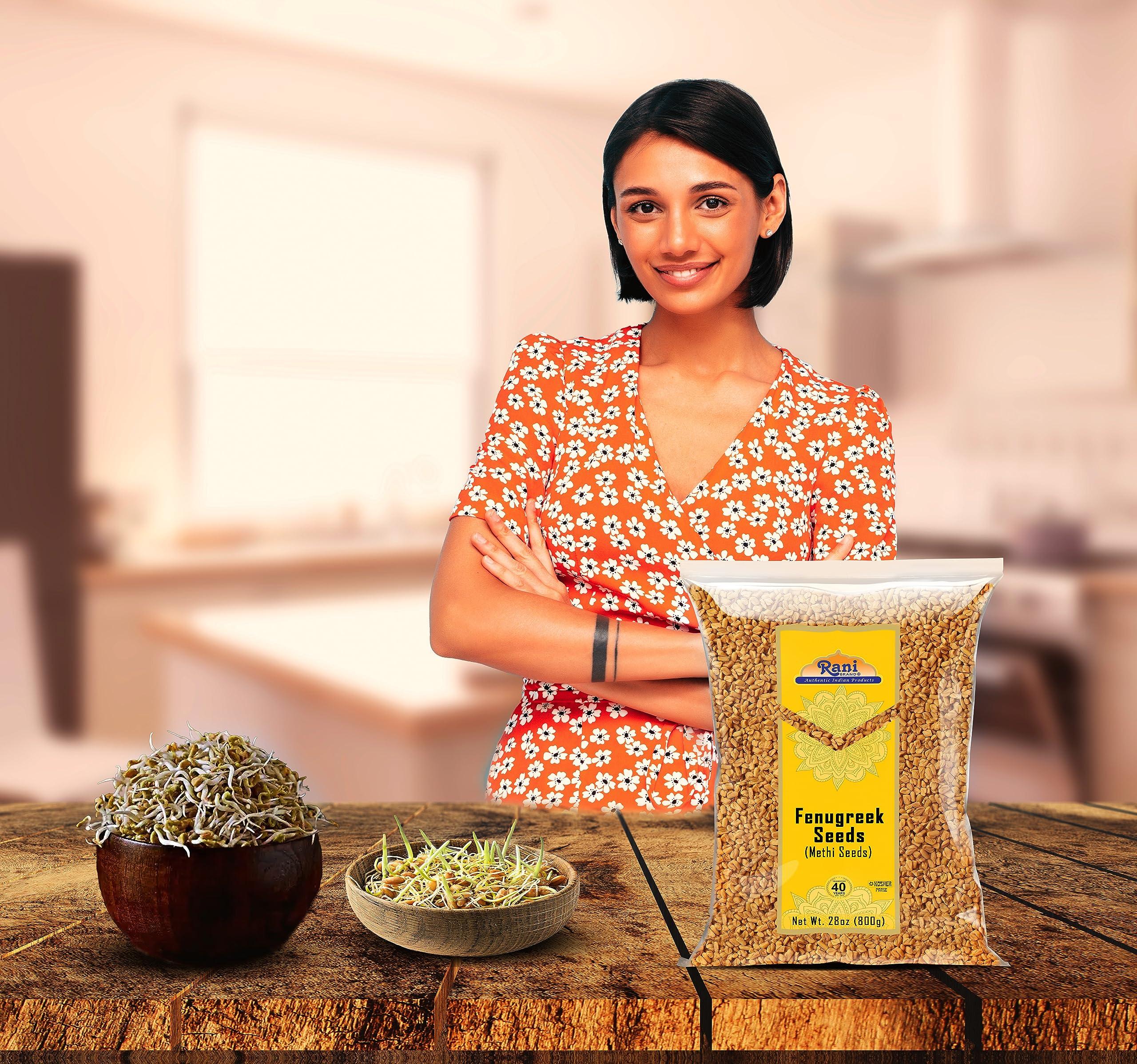 Rani Brand Authentic Indian Products Rani Fenugreek (Methi) Seeds Whole 28oz (800g) Trigonella foenum graecum ~ All Natural | Vegan | Gluten Friendly | Non-GMO | Kosher | Indian Origin, used in cooking & Ayurvedic spice