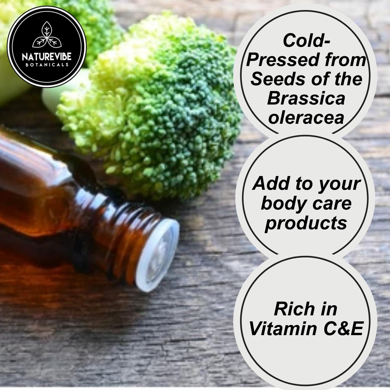 Naturevibe Botanicals Naturevibe Botanicals Geranium Water 32 oz and Broccoli Oil 32 oz | 32oz Carrier Oils Combo