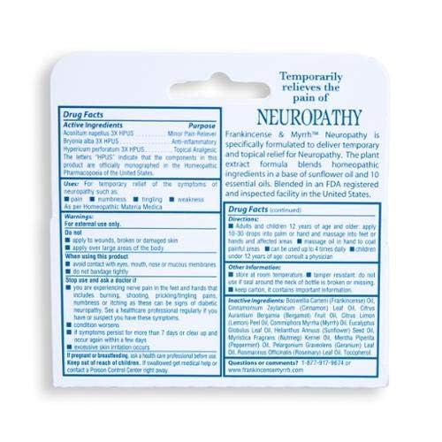 FRANKINCENSE & MYRRH Frankincense & Myrrh Neuropathy Rubbing Oil 2 oz. (Pack of 2) Packaging May Vary