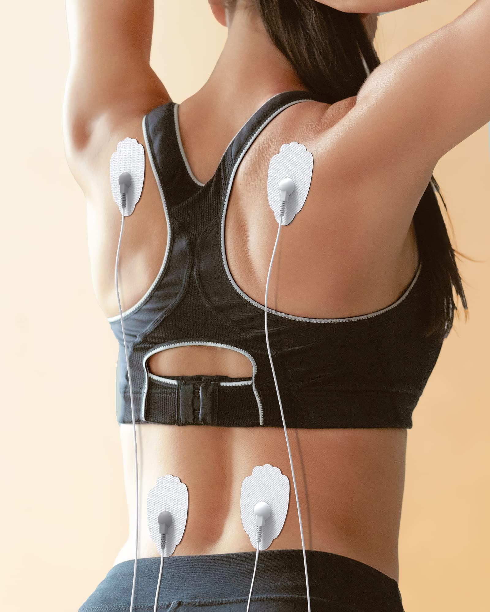 AVCOO AVCOO 20-Pack TENS Unit Replacement Pads, Long-Lasting Snap Electrodes for 50 Times of Use per Pad, Latex-Free TENS Pads Set Compatible with TENS EMS Devices Using 3.5mm Button Lead Wires