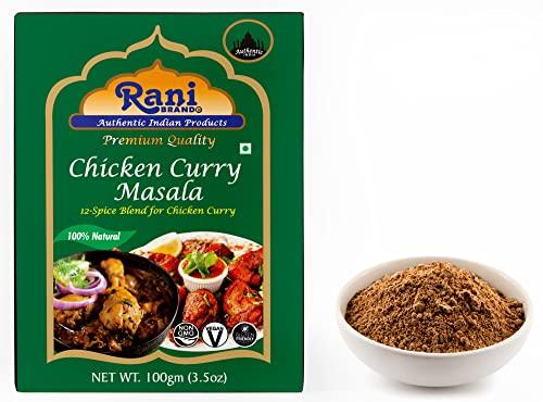 Rani Brand Authentic Indian Products Rani Chicken Curry Masala (Indian 13-Spice Blend for Chicken) 3.5oz (100g) ~ All Natural | Vegan | No Colors | Gluten Friendly | NON-GMO | Indian Origin