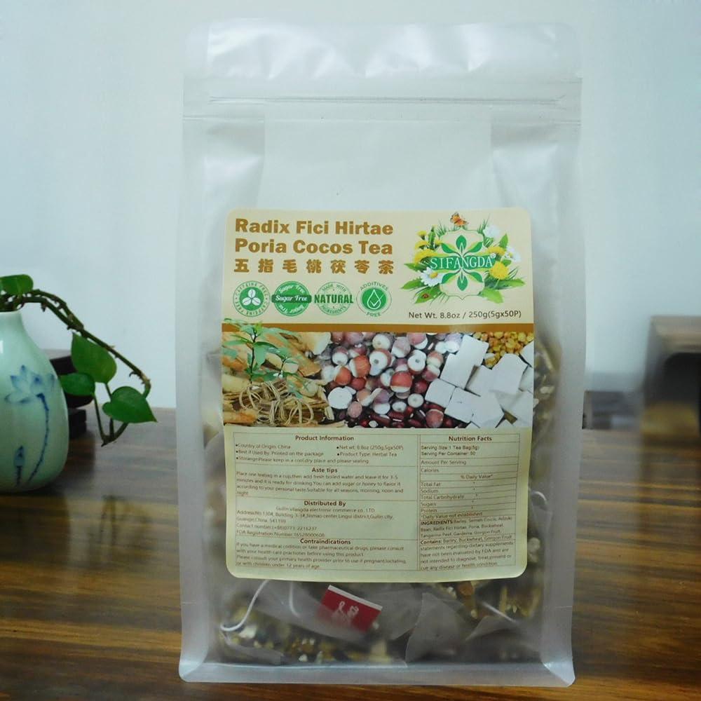 SIFANGDA SIFANGDA Radix Fici Hirtae Poria Cocos Tea 8.8oz(250g,5gx50P) Natural Chinese Herbal Tea