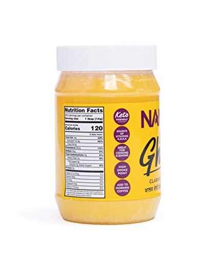 NANAK Nanak Desi Ghee Clarified Butter - Premium Quality, Keto Friendly, Certified Paleo, Lactose-Free, Source of Vitamins A & D Great Alternative for Butter Suitable for Cooking (14 oz)