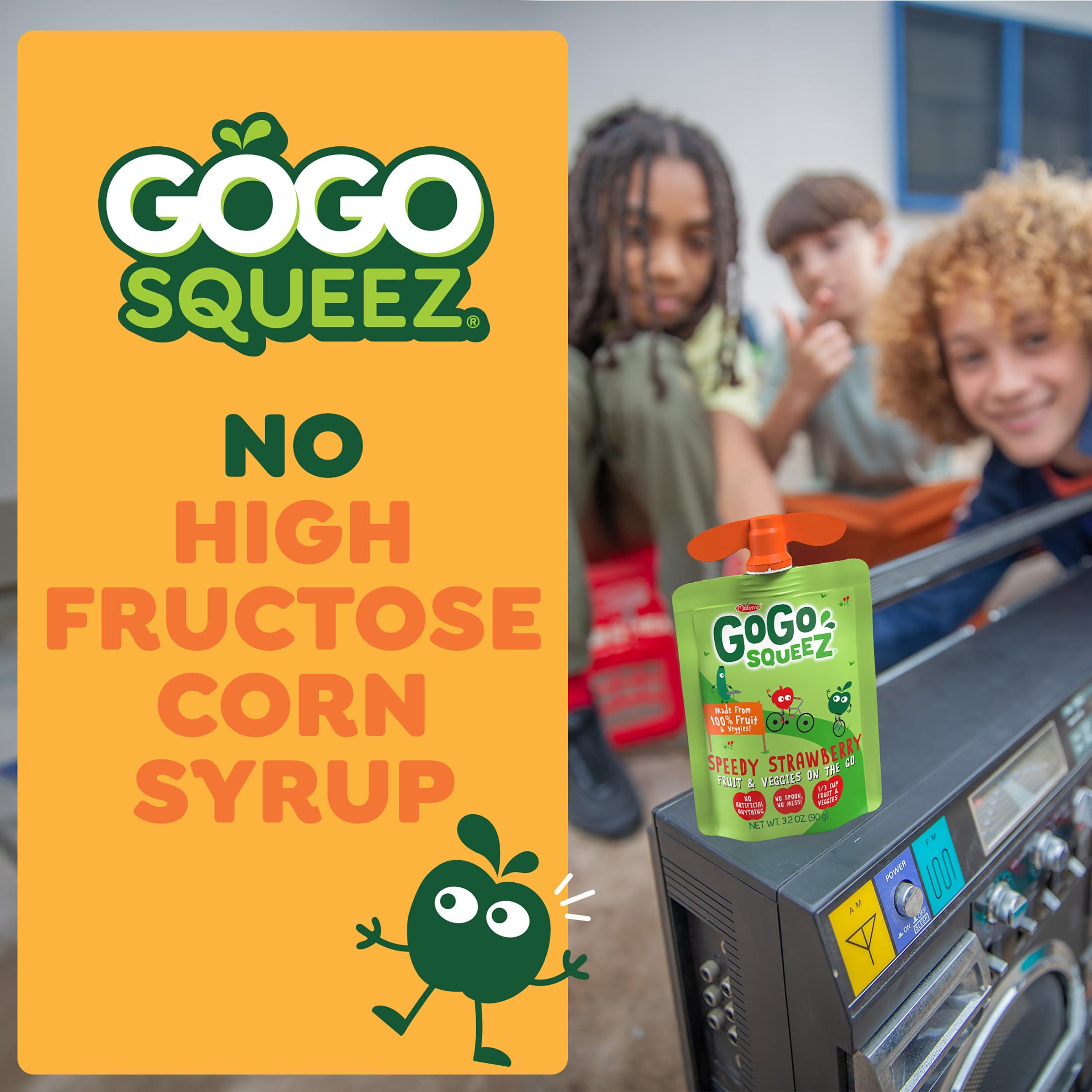 GoGo SqueeZ GoGo SqueeZ Fruit & VeggieZ Speedy Strawberry & Bowlin\' Blueberry Applesauce Pouches (3.2 oz., 24 ct.) With TheOrangeGoat StoreFront Card