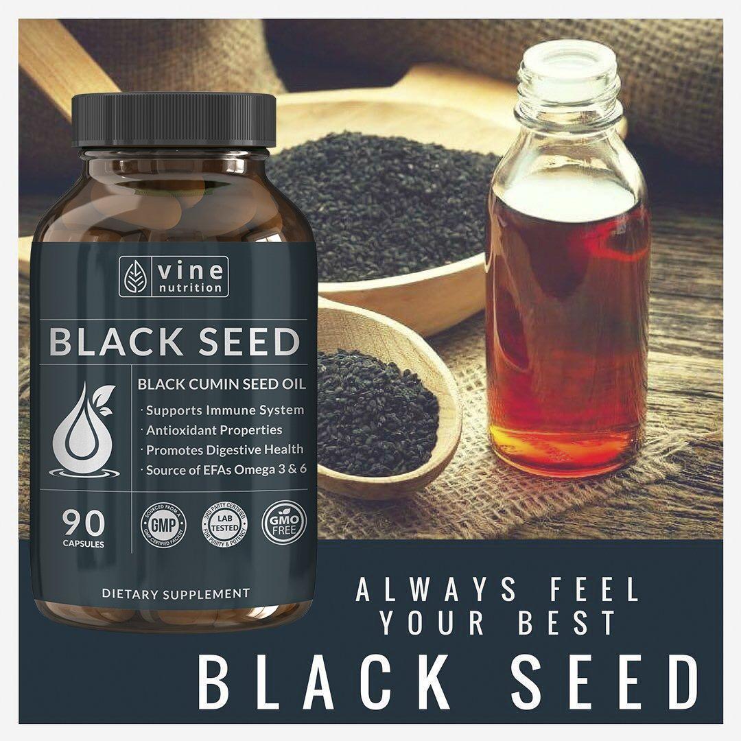 Vine Nutrition Vine Nutrition Black Seed Oil Capsules - Nigella Sativa - Immune Support Supplement Soft Gels - Cold Pressed Antioxidant Vegetarian Black Cumin Pills - 500 Milligrams Made in The USA