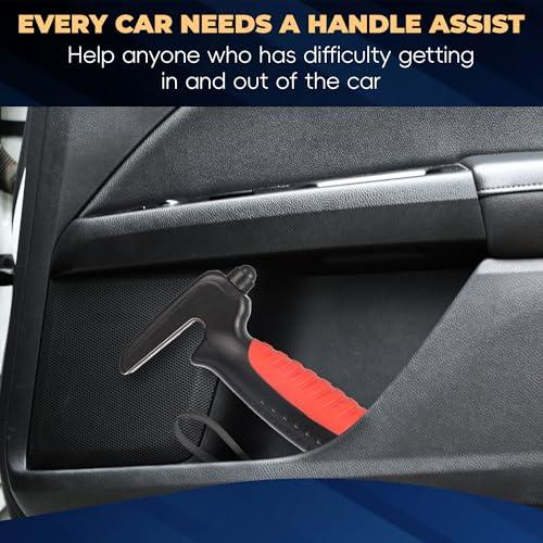 JFMkaer 4 in 1 Car Handle Assist for Elderly Car Door Handle - Multifunction Car Transfer Aid - Help Elderly Get Out of Car, Auto Cane Portable Vehicle Support Handle for Seniors, Handicapped, Max 450 Pounds