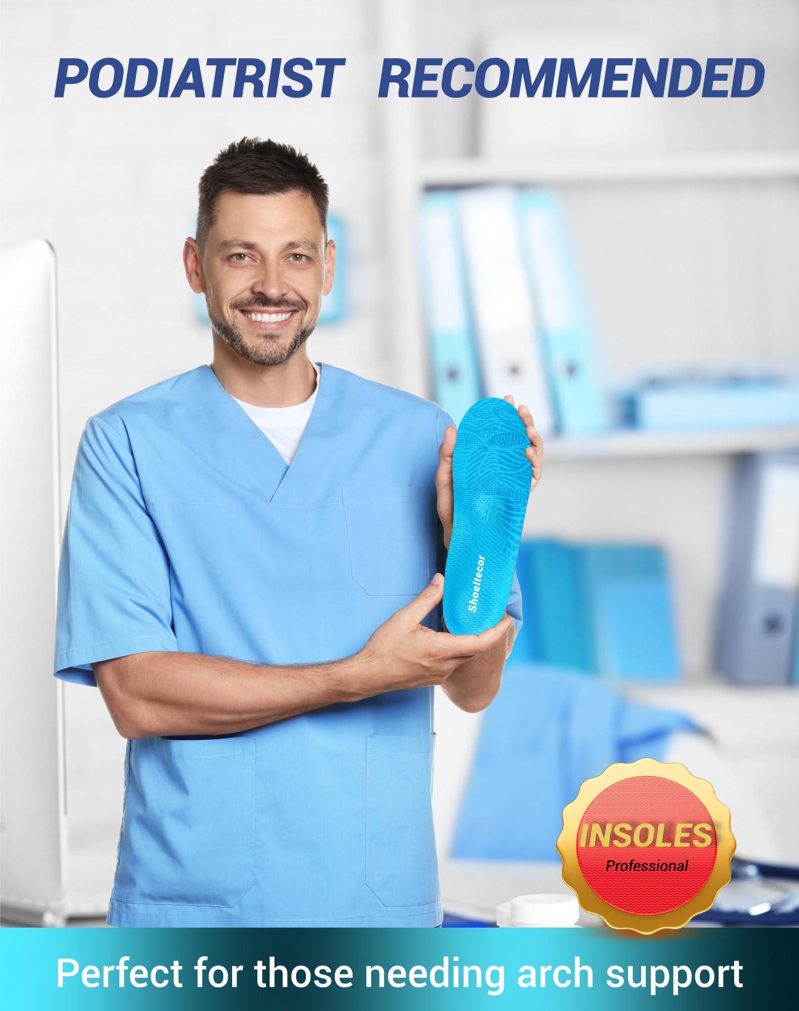 Shoeltecor Shoeltecor Insoles Relieve Plantar Fasciitis Overpronation Heel Pain,Correction of Flat feet and High Arch,Providing Excellent Shock Absorption and Cushioning,Bundle with Manual Foot Massagers