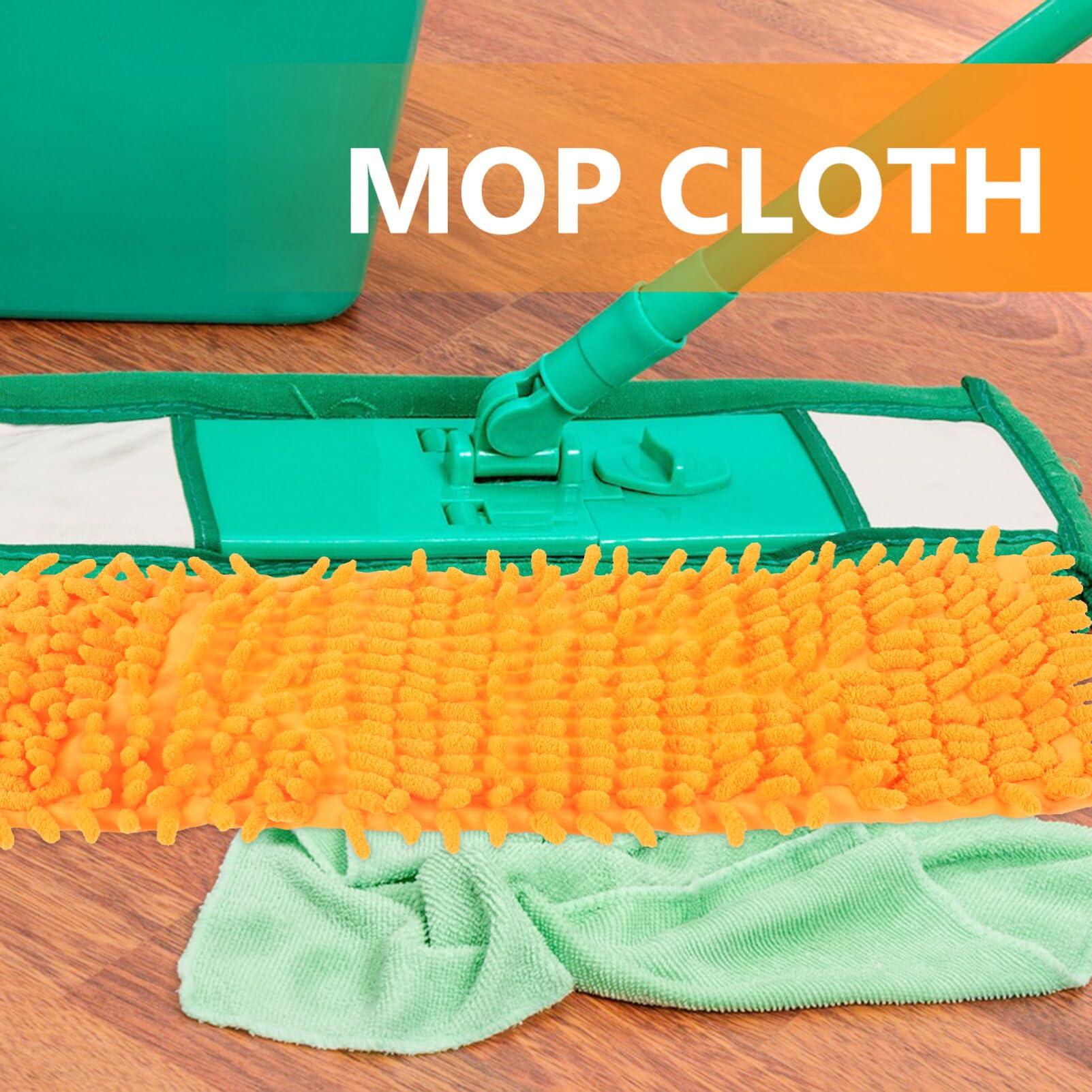 BESPORTBLE Microfiber Mop Pads, 2pcs Washable Mop Pads Reusable Replacement Mop Pads Flat Replacements Heads for Wet Or Dry Floor Cleaning and Scrubbing, 15.6inch