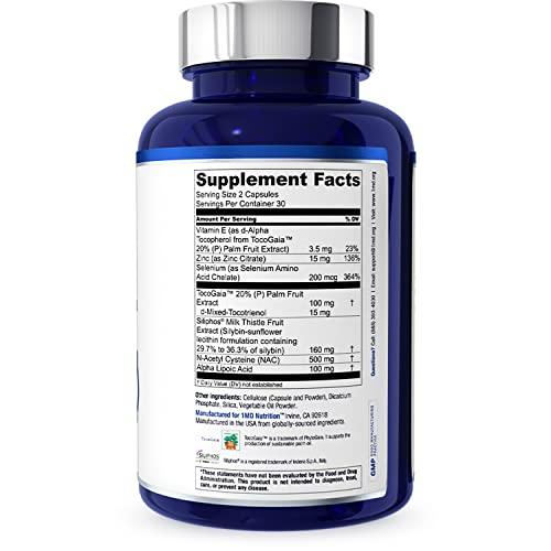 1MD Nutrition 1MD LiverMD - Liver Support Supplement | Siliphos Milk Thistle Extract - Highly Bioavailable, for Liver Support | 180 Capsules (3-Pack)