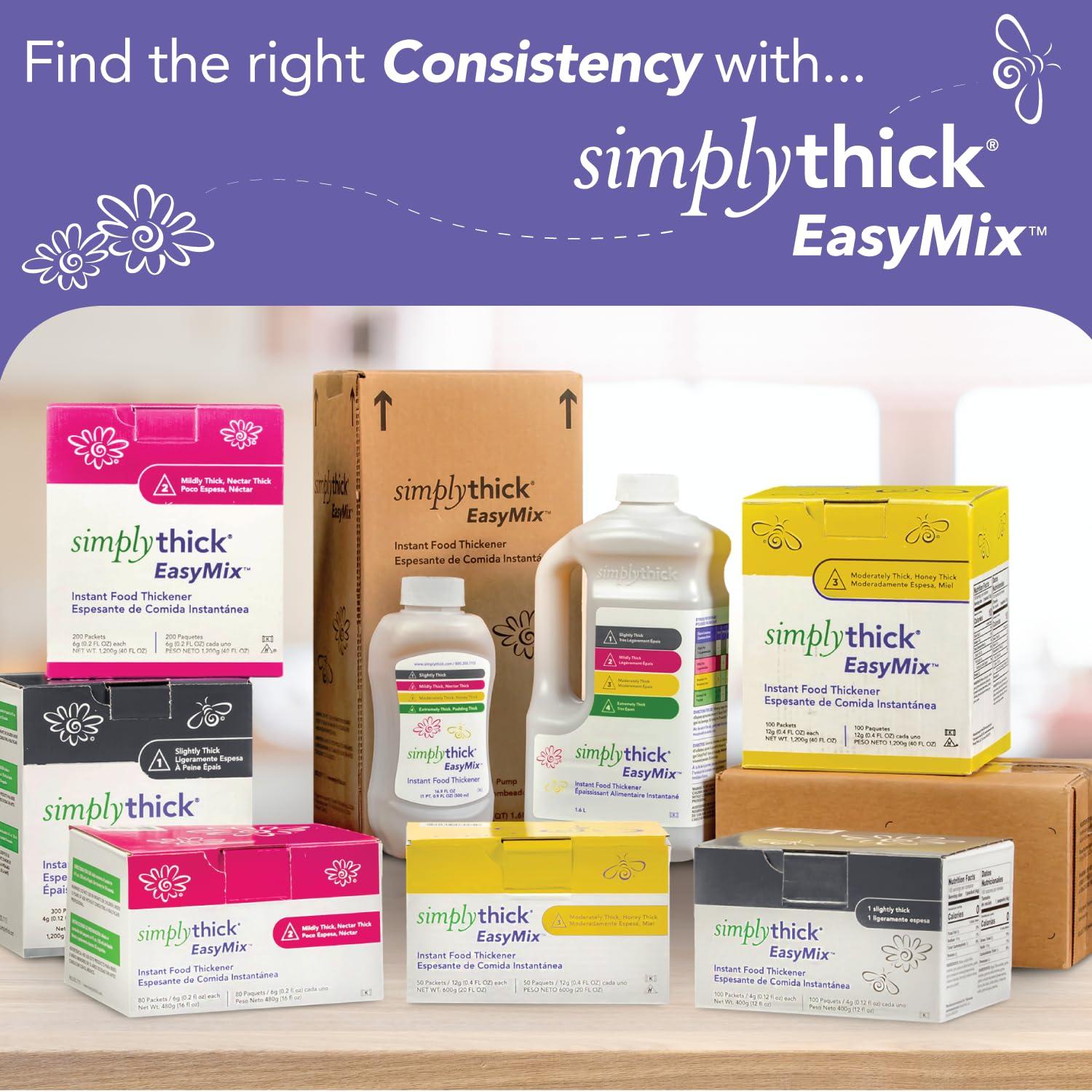 Simply Thick SimplyThick EasyMix | 302 Servings | Gel Thickener for those with Dysphagia & Swallowing Disorders | Won't Alter The Taste of Liquid | Easy to Prepare | Large 55 Fl Oz Bottle with Pump