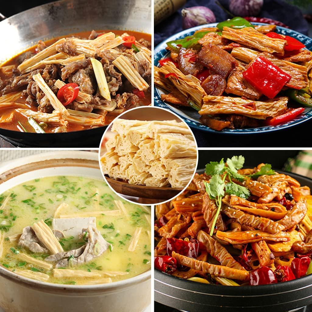 JTEDZI JTEDZI Dried Bean Curd Stick, 17.63oz(500g) Dried Beancurd Sticks, ??, Non-GMO Asian Dried Tofu Skin Yuba, Good Source of Protein, Great Gourmet Gift, for Stir-fry, Hot Pot, Cold Salad