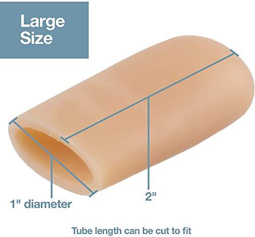 ZenToes ZenToes 6 Pack Gel Toe Cap and Protector - Cushions and Protects to Provide Relief from Missing or Ingrown Toenails, Corns, Blisters, Hammer Toes (Large, Beige)