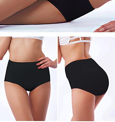 AI AI Washable Absorbency Urinary Incontinence Underwear for Women, Seamless Leak Proof Cotton High Waist Panties (50ML), 4XL(Black)