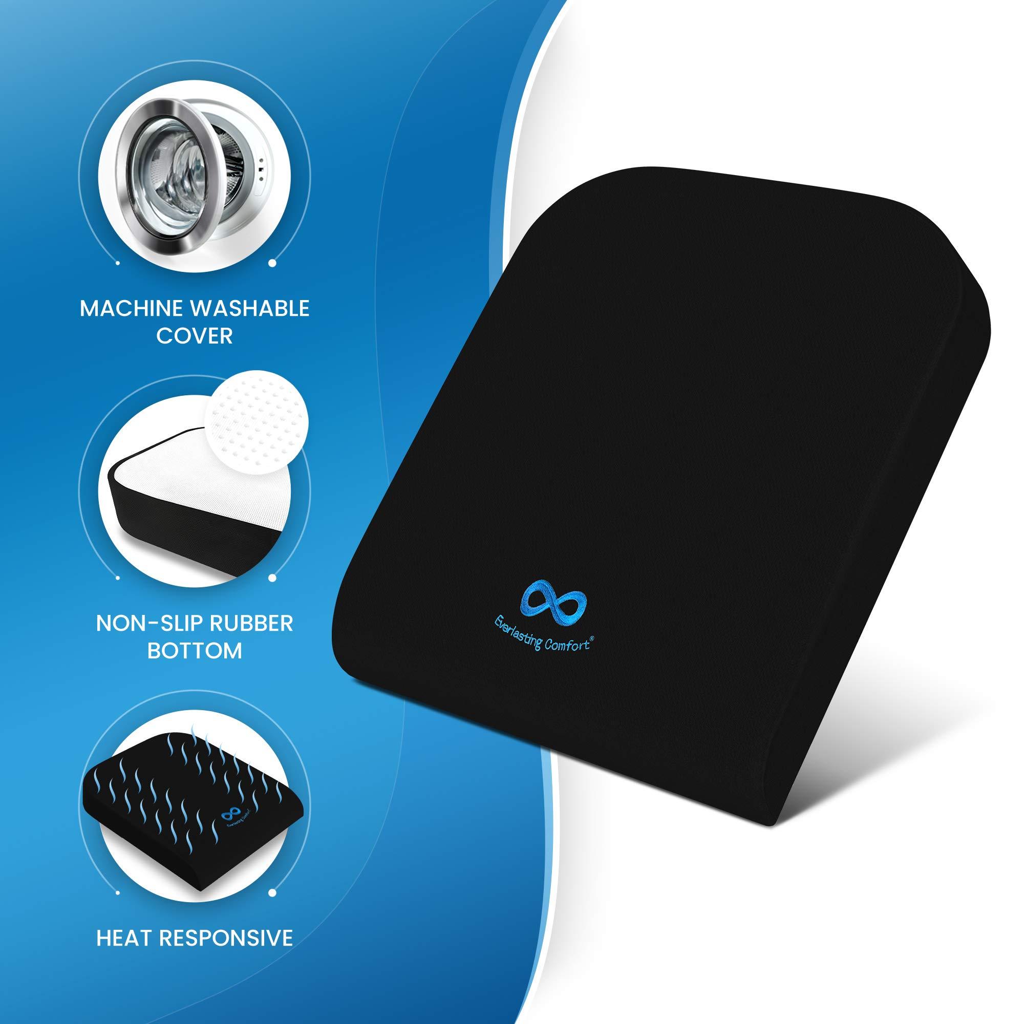 Everlasting Comfort Everlasting Comfort Pure Memory Foam Wheelchair Seat Cushion and Lumbar Support Pillow for Office Chair Bundle