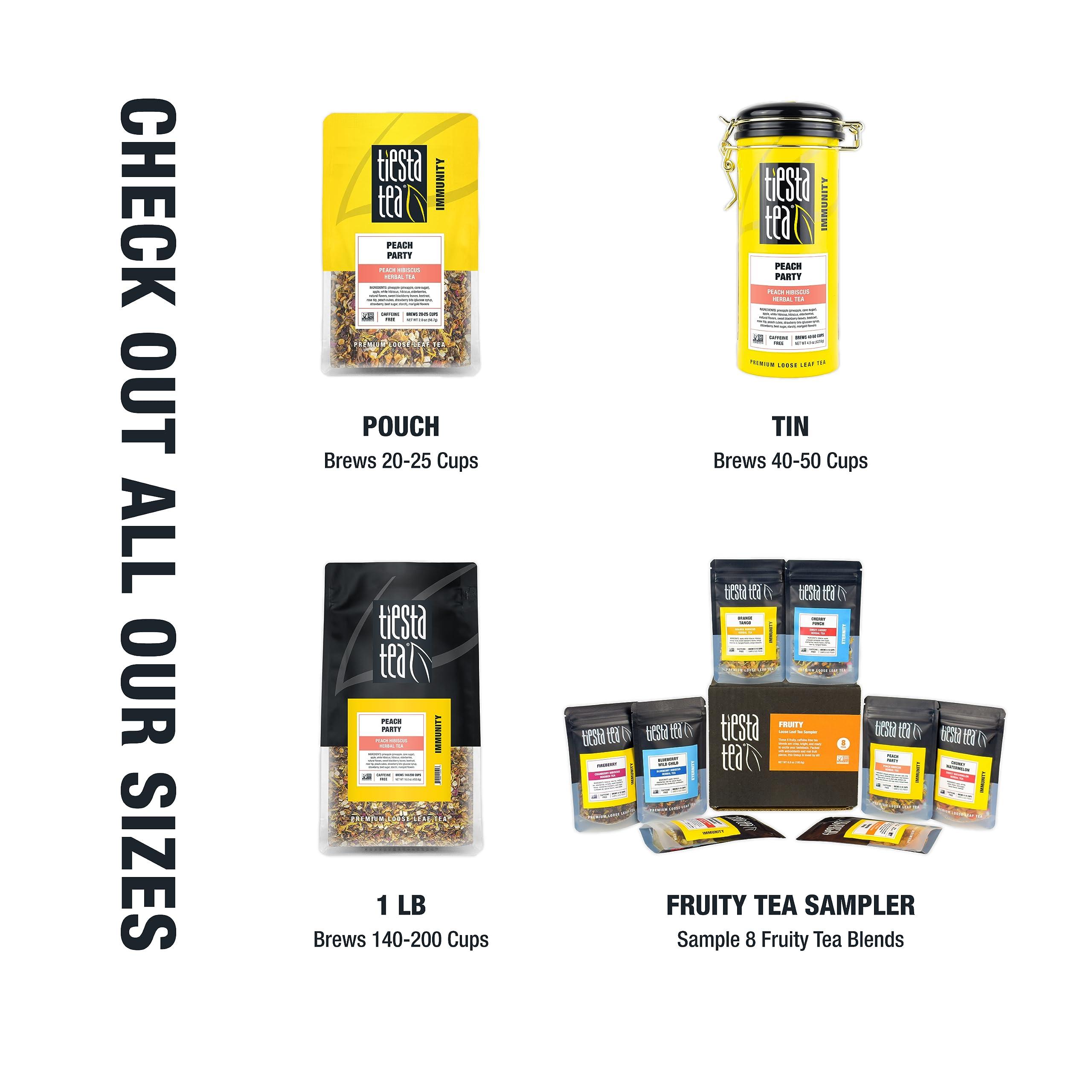 Tiesta Tea Tiesta Tea - Peach Party | Peach Hibiscus Herbal Tea | Premium Loose Leaf Tea Blend | Non-Caffeinated Fruit Tea | Make Hot or Iced & Up to 25 Cups | Made w/Natural Ingredients - 2oz Resealable Pouch