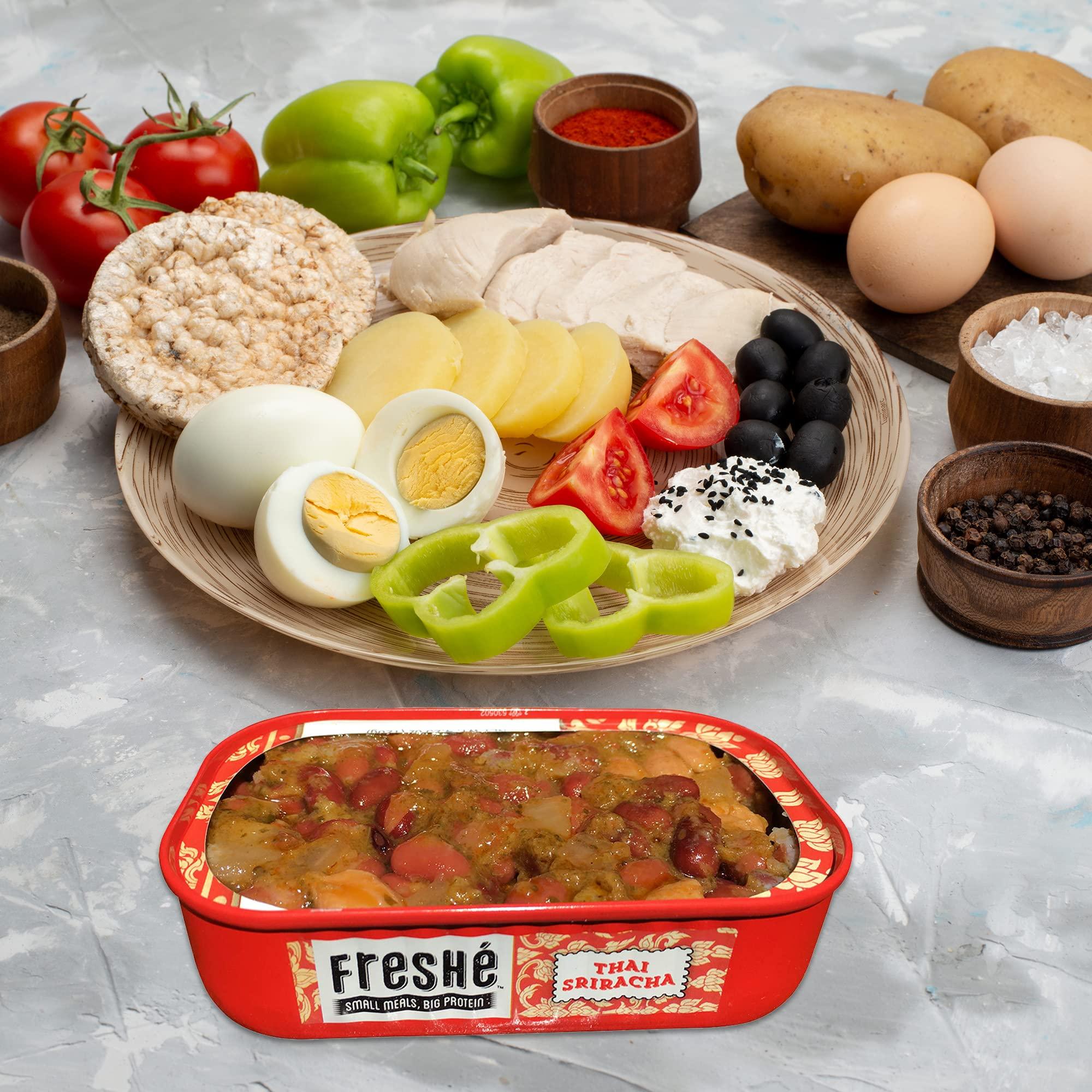 Freshé Fresh Gourmet Canned Tuna Variety Pack (4 Pack) Healthy High-Protein Skipjack Fish & Ready-to-Eat Meal  All-Natural, Non-GMO, Wild-Caught Tuna  Gluten Free Diet Friendly