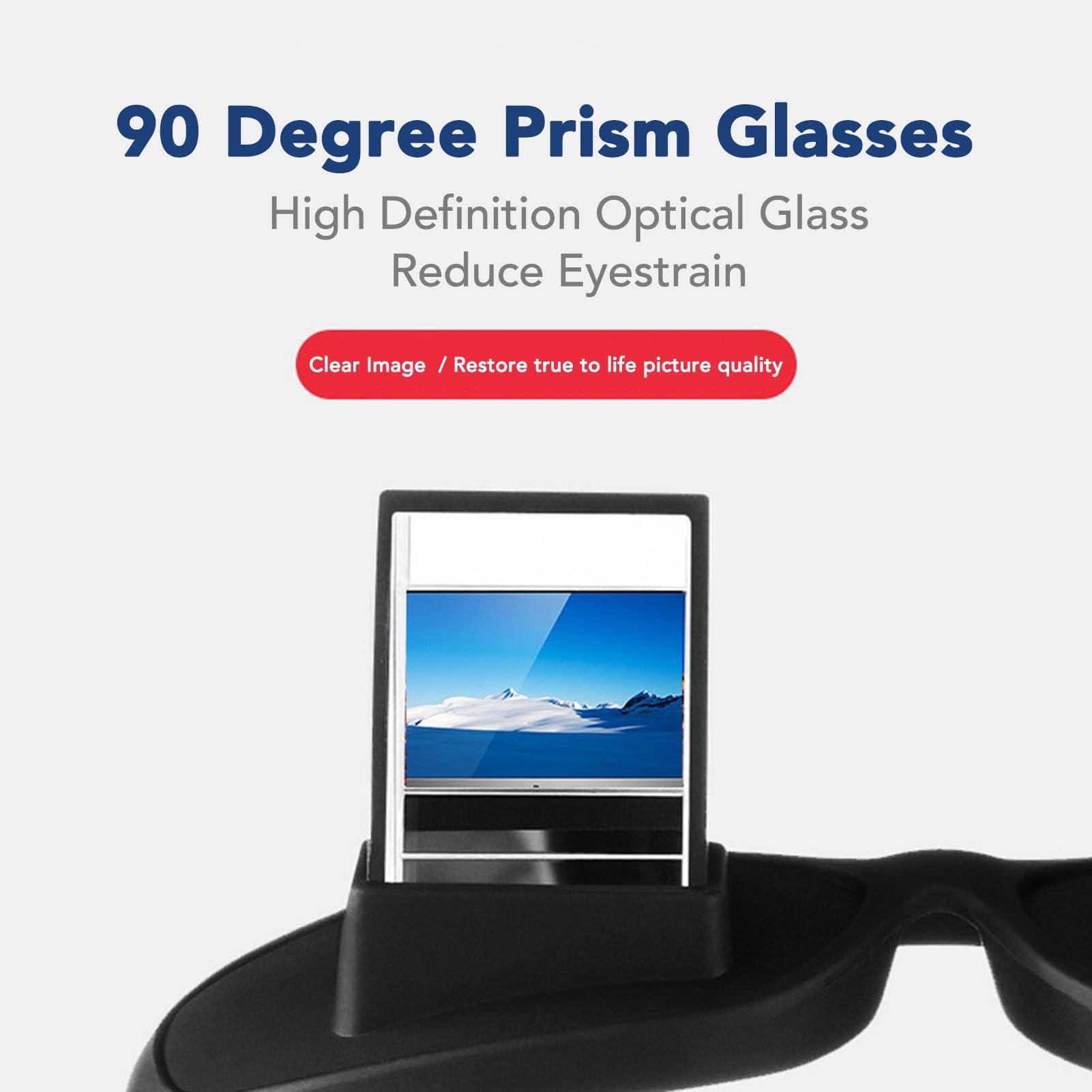 Dpofirs Dpofirs Lazy Glasses, Horizontal Reading Glasses, Upside Down 90 Degree Glasses for Lying down Reading, Bed Prism Glasses Spectacles Horizontal Glasses Prism Periscope