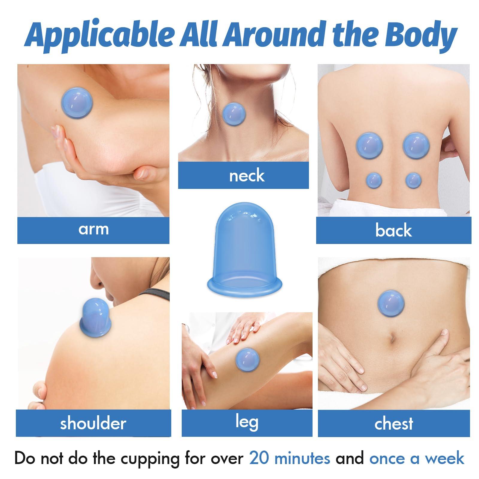 ELERA ELERA Silicone Cupping Therapy Sets, Cellulite Reduction Vacuum Cup - Cupping Kit for Massage Therapy (4 Cups)