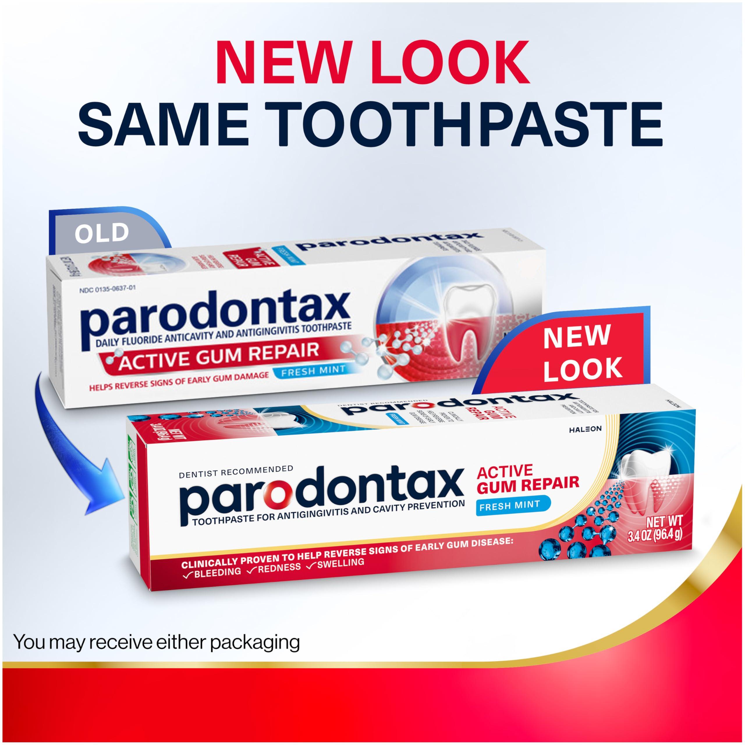 Parodontax Parodontax Active Gum Repair Toothpaste, Toothpaste To Help Reverse Signs Of Early Disease For Health, Fresh Mint Flavored - 3.4 Oz x 3