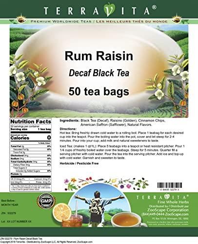 TerraVita Rum Raisin Decaf Black Tea (50 tea bags, ZIN: 532279) - 2 Pack