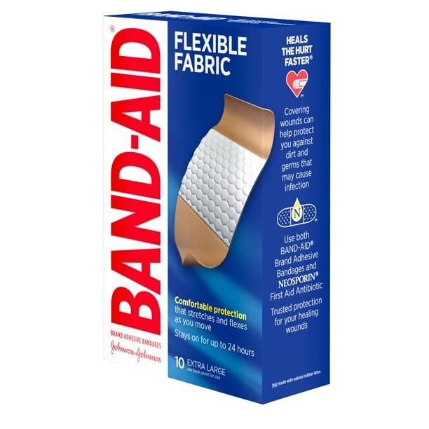 Band-Aid Band-Aid Flexible Fabric Bandages Extra Large All One Size - 10 ct, Pack of 3