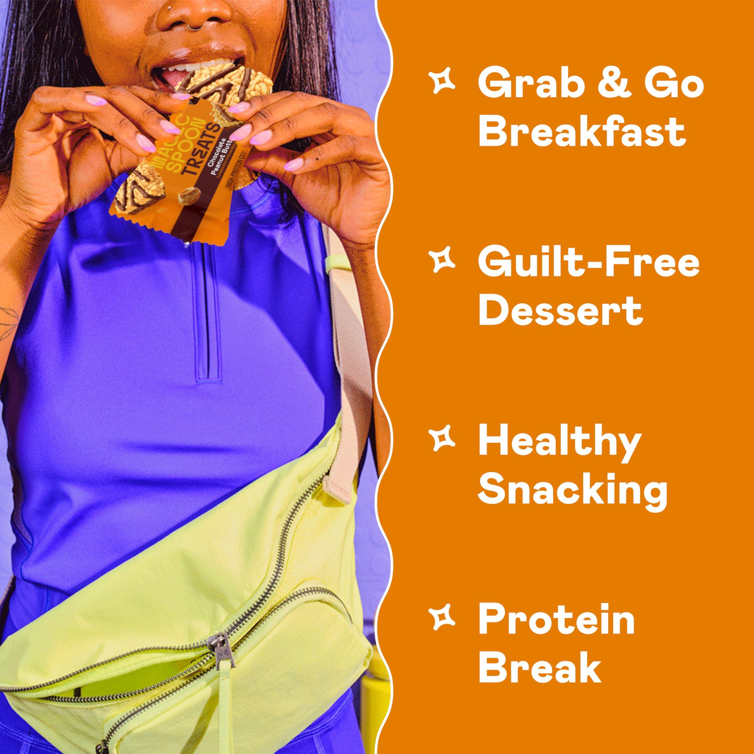 Magic Spoon MAGIC SPOON Treats - High Protein, Low Carb, Keto Friendly, Low Sugar, Gluten Free, Crispy Protein Bar Cereal Bar, On-The-Go Healthy Snack (Chocolatey PB, 8 Bars)