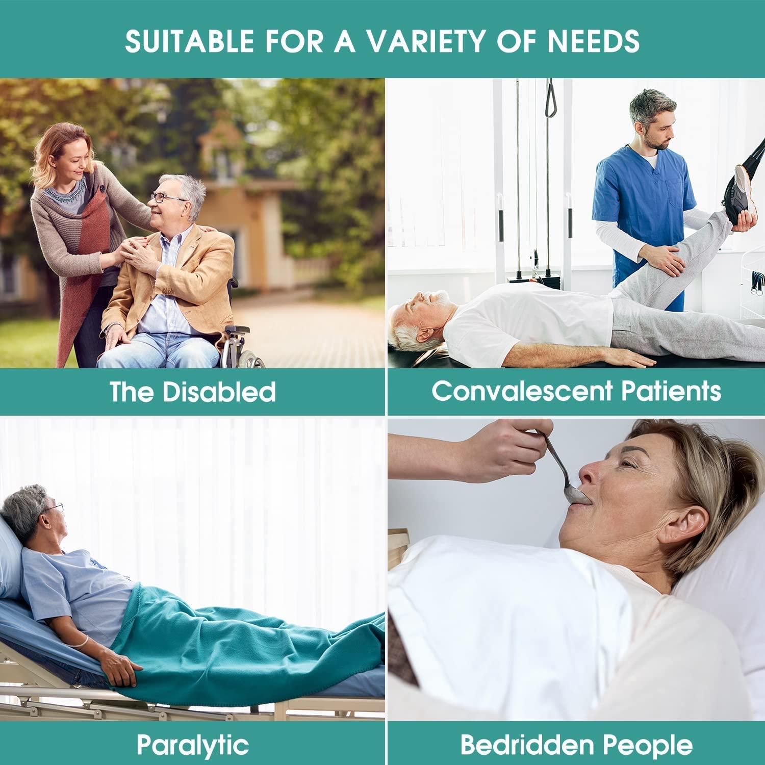 TINFAU Bed Positioning Pad with Reinforced Handle, 70" X 40" Multipurpose Waterproof Transfer Sheet for Turning, Lifting & Sliding, Reusable Washable Patient Positioning Sheet for Bedridden, Caregiver, Black