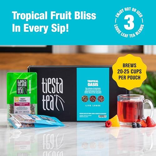 Tiesta Tea Tiesta Tea - Fruity Loose Leaf Tea Gift Box | Medium Caffeinated Tea Variety Pack | Make Hot & Iced Tea | 3 Pouches of Assorted Tea Blends with Green Tea, Blueberry Fruit Tea & Hibiscus Fruit Tea