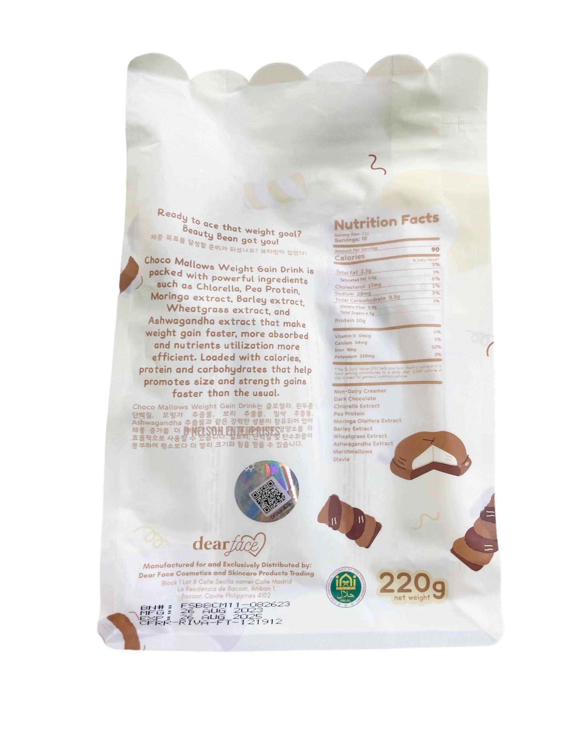Beauty Milk Dear Face Beauty Bean CHOCO MALLOWS Drink 10 Sachets X 22g
