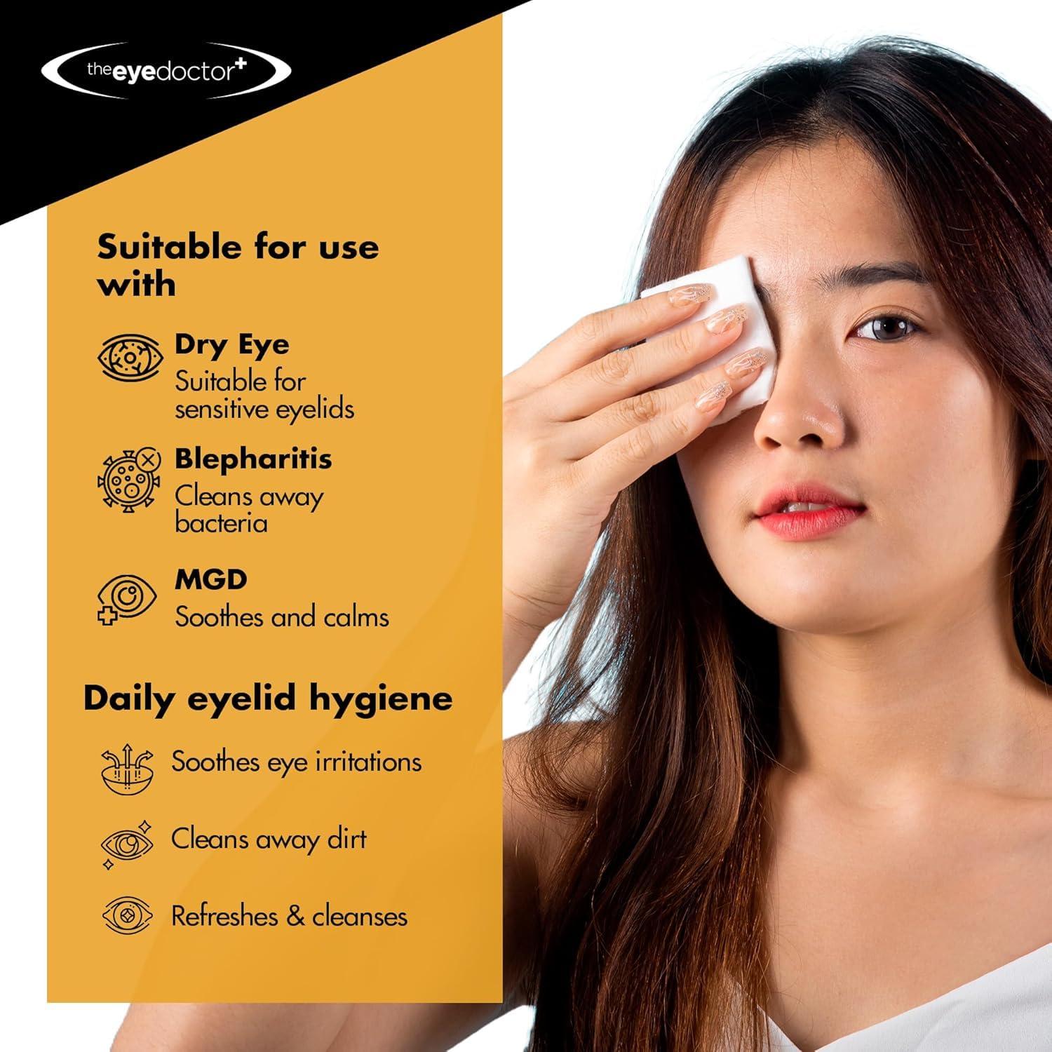 The Eye Doctor The Eye Doctor Eyelid Wipes – 40 X Single Use Lid Wipes for Eyes – Suitable for Sensitive Eyes, Detergent and Preservative Free Eye Wipes