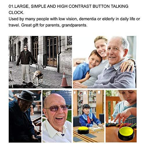 Cover Large Talking Clock for Visually impaired- Telling Time, Date and Week of Day, Perfect for The Blind, Elderly or Visually impaired-Upgrade Version (Green+Black) (Green+Black)