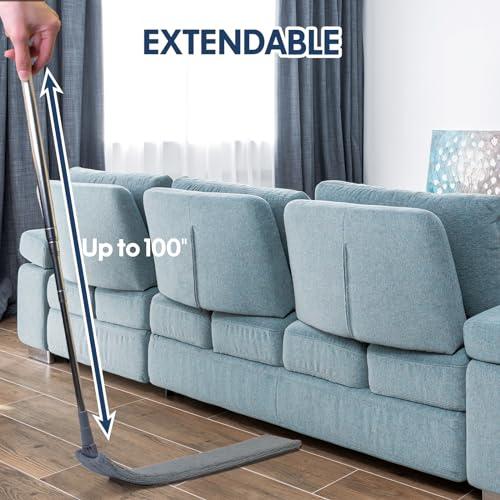ELEANRA Retractable Gap Dust Cleaner with Extension Pole, Cleaning Tools with 3 Microfiber Dusting Cloths, Extendable Long Handle Duster for Cleaning Under Refrigerator Sofa Couch Bed Furniture Appliance