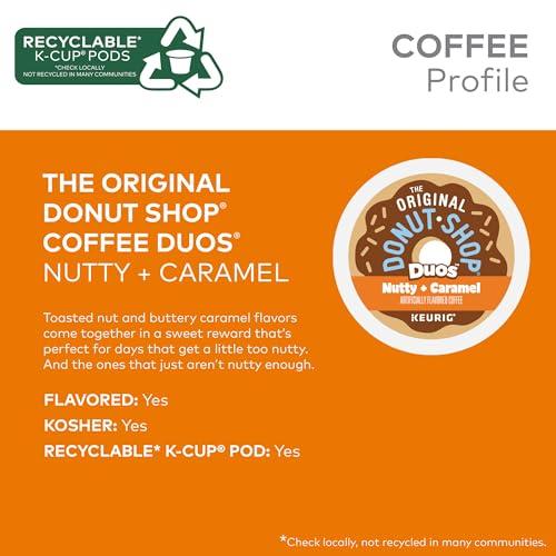 The Original Donut Shop The Original Donut Shop Duos Nutty + Caramel Coffee, Keurig Single Serve K-Cup Pods, Light Roast Coffee, 60 Count, (6 Packs of 10)