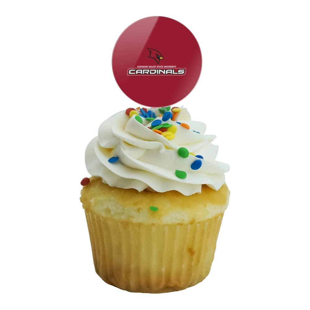 GRAPHICS & MORE Saginaw Valley State Cardinals Logo Cupcake Picks Toppers Decoration Set of 6