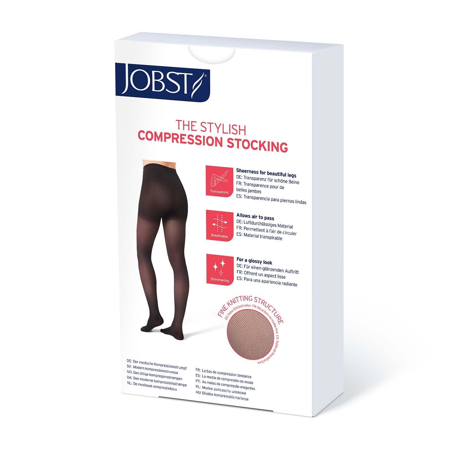 JOBST JOBST UltraSheer Compression Stockings, 15-20 mmHg, Thigh High, Silicone Lace Band, Closed Toe, Honey, Small