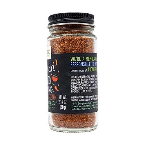 Frontier Frontier Co-op Mexican Fiesta Seasoning, 2.12-Ounce Jar, Chilis, Tomato & Cumin, Hint Of Lemon & Cilantro, Kosher, Non ETO