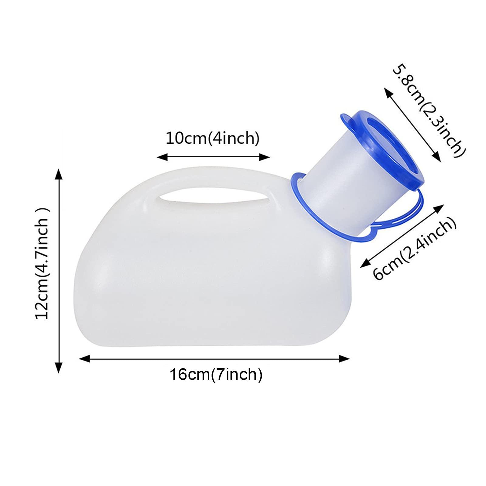 Generic Urine Bottle, 2 in 1 Male Female Urinal Bottles, 32 oz Portable Plastic Pee Bottles for Men Women for Hospitals, Incontinence, Emergency and Travel (2pc)