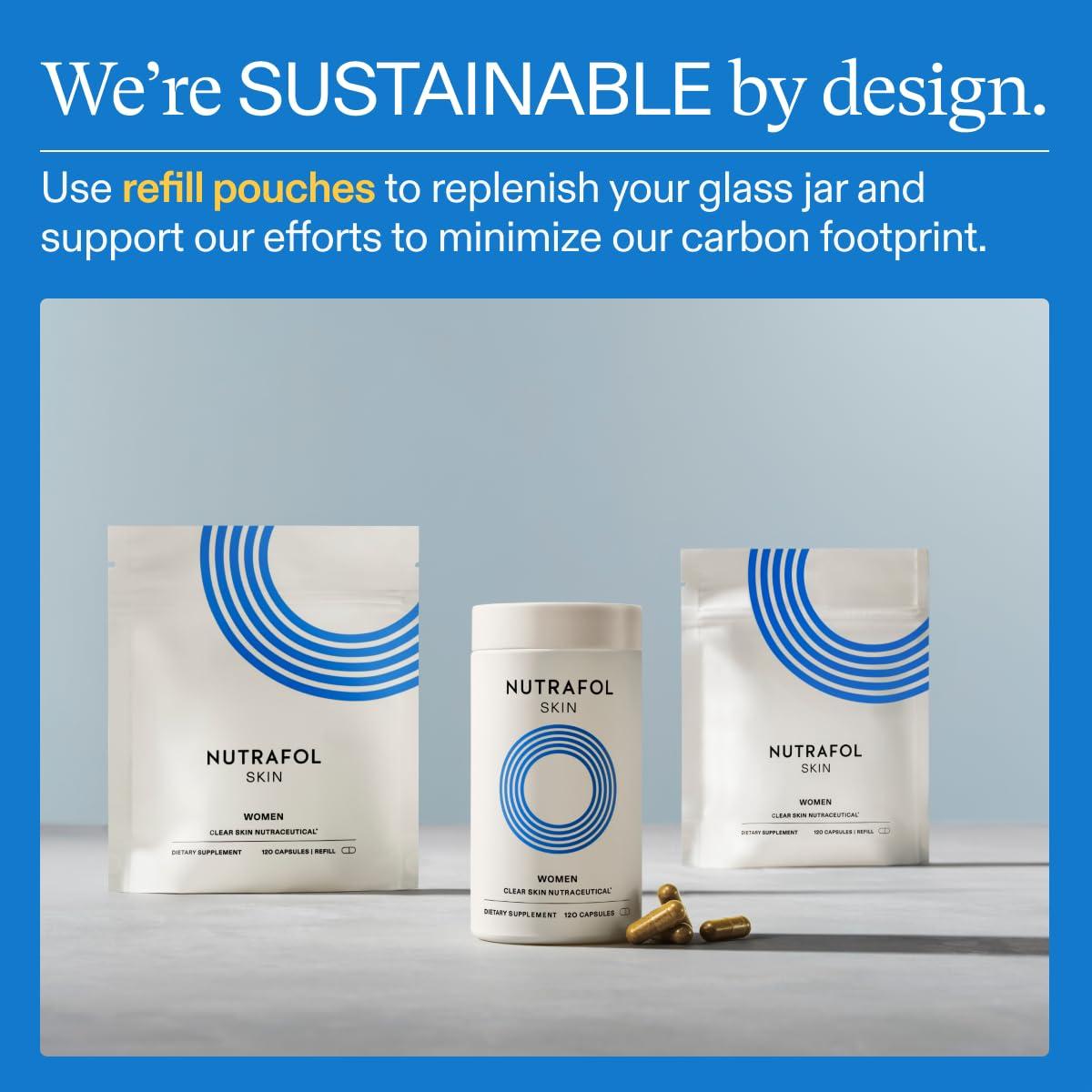 Nutrafol Nutrafol Clear Skin Acne Supplement for Women, Clinically Tested for Clearer, Smoother Skin, Physician-Formulated, Vegan - 1-Month Supply, 1 Pouch