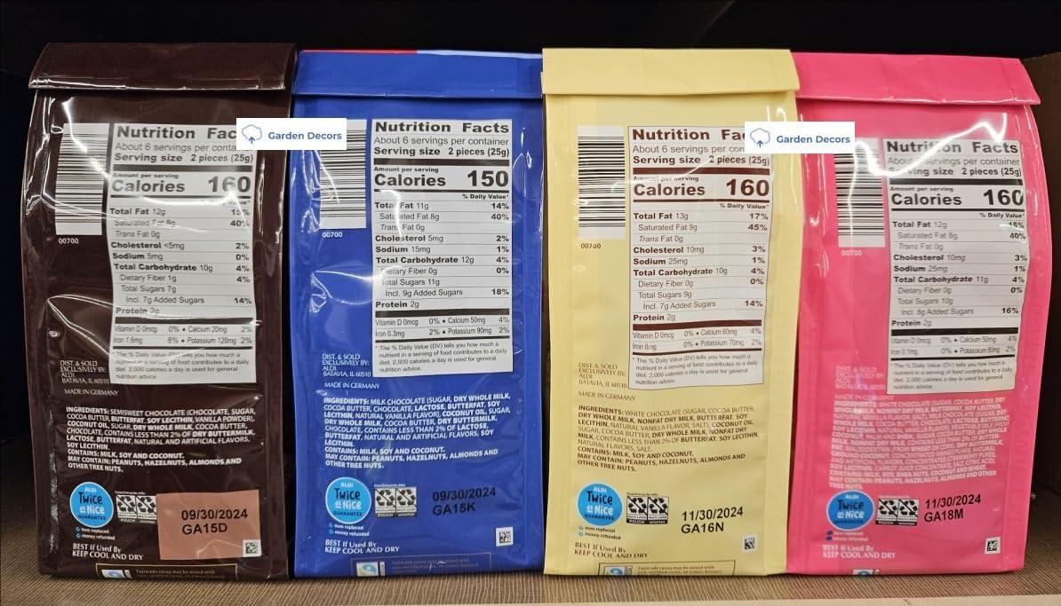 Moser Roth Truffle Generic Private Chocolatiers Moser-Roth Delice Fine Truffles Dark Chocolate 70% Cocoa, Milk Chocolate, White Chocolate, Summer Collection 4.9oz 140g (Four Bags), Full Size