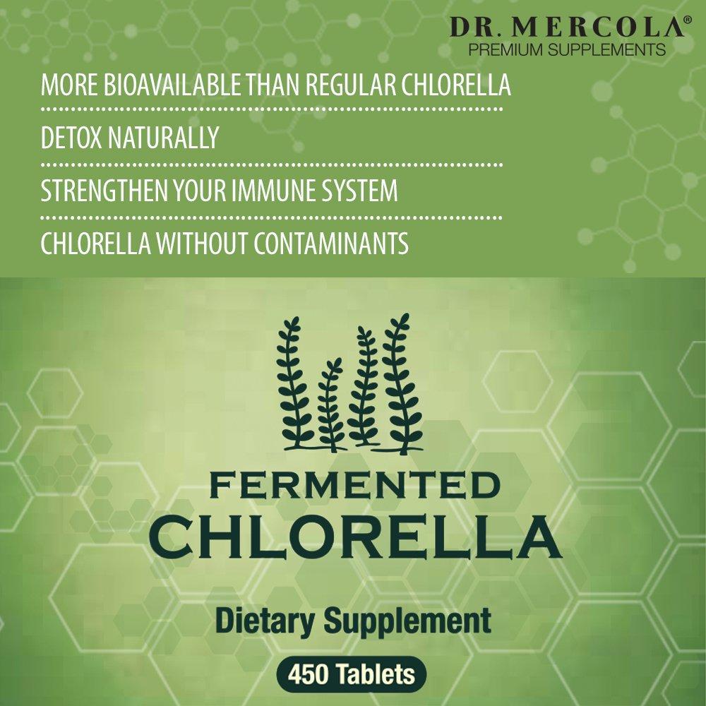 Dr. Mercola Dr. Mercola Fermented Chlorella with Chlorophyll, 90 Servings (450 Tablets), 2 Bottles, Dietary Supplement, Supports Immune and Organ Health, Non GMO, NSF Certified