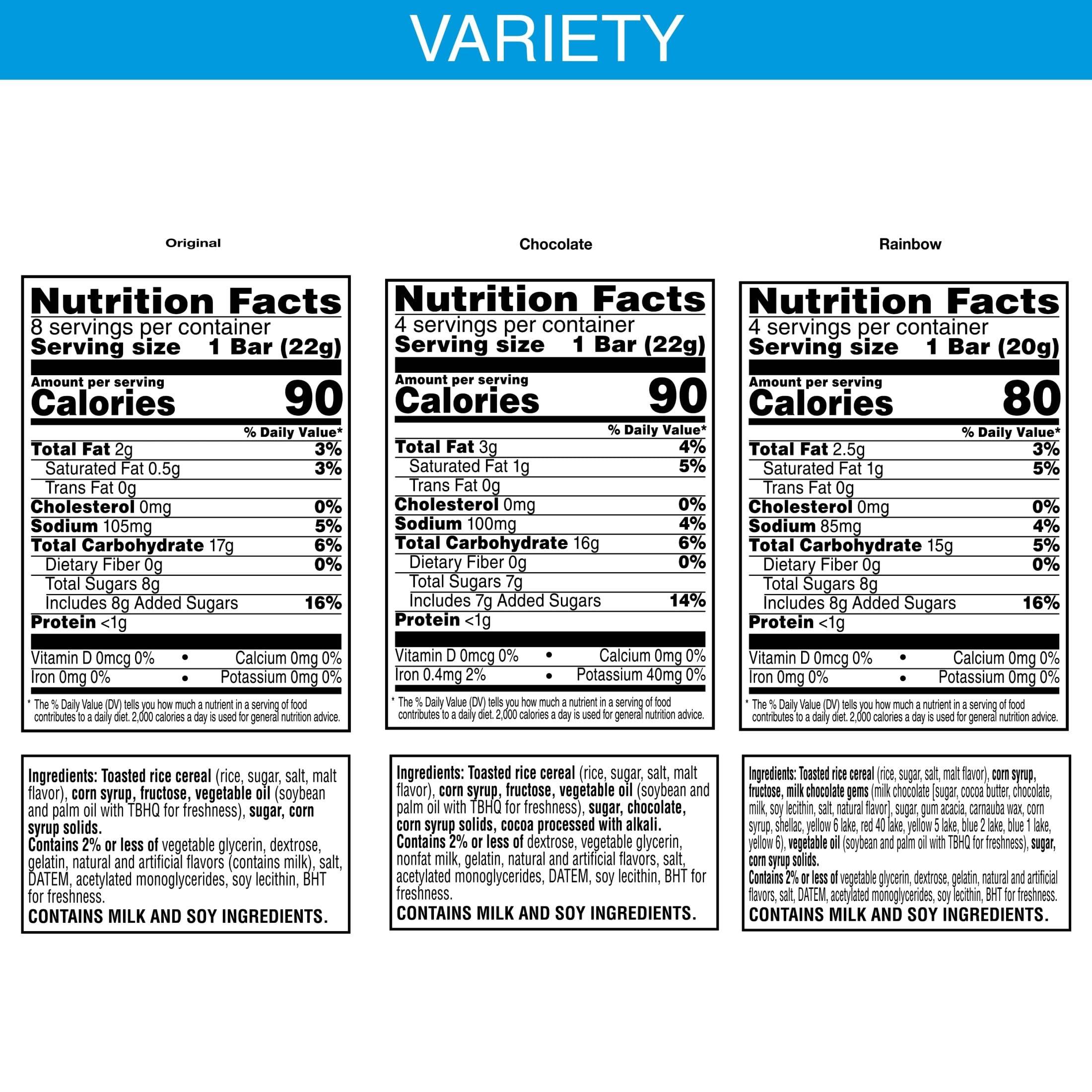 RICE KRISPIES TREATS Rice Krispies Treats Crispy Marshmallow Squares, Kids Snacks, Cereal Bars, Variety Pack, 12.1oz Box (16 Bars)