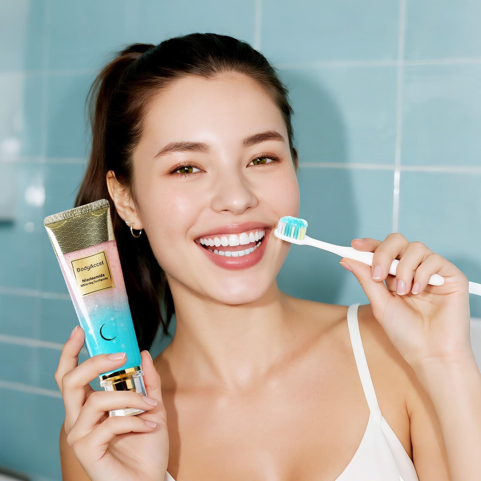 BodyAccel BodyAccel Niacinamide Whitening Toothpaste, BodyAccel Toothpaste, Niacinamide Intensive Whitening Toothpaste, Niacinamide Toothpaste, Stain Removal Toothpaste Natural, Fresh Breath (1)