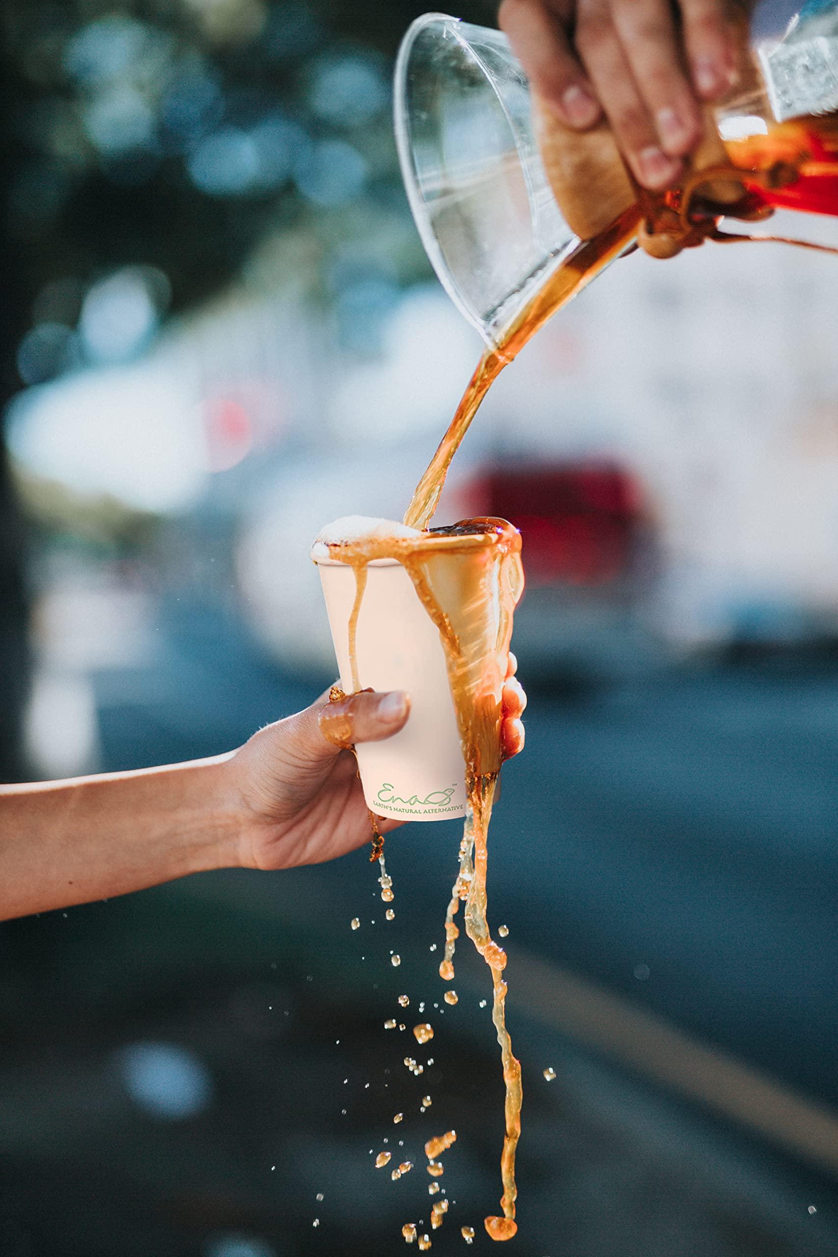 Earth's Natural Alternative 100% Compostable Disposable Coffee Cups [12oz 320 Pack] Paper Cups Made from Bamboo, Eco-Friendly, Biodegradable Premium Party Cups, Natural Unbleached by Earth's Natural Alternative