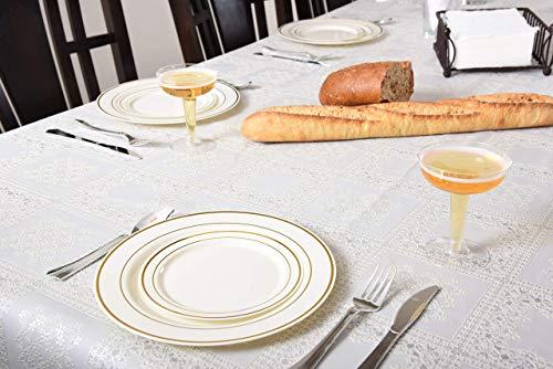 Oasis Creations Oasis Creations Plastic Champagne Glasses Set (50 Count) 4.5 Ounce - Stem Cups 2 Pieces - Ideal for Birthday Party, Wedding Reception and More