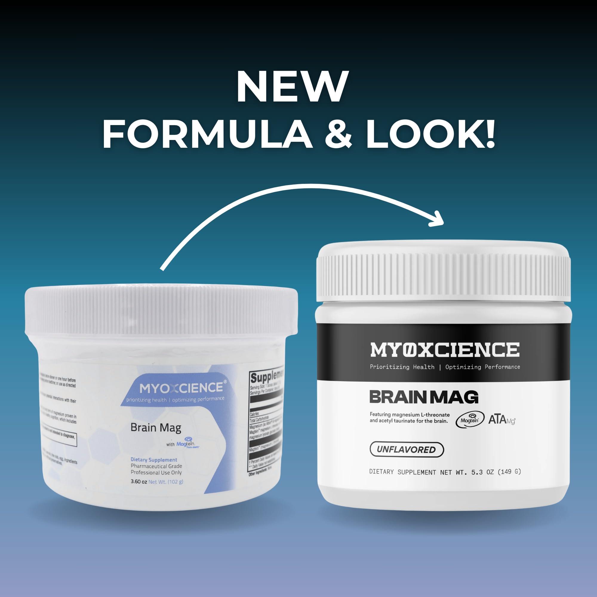 MYOXCIENCE Brain Mag Magnesium L-threonate Magtein & Magnesium glycinate Powder (Unflavored)