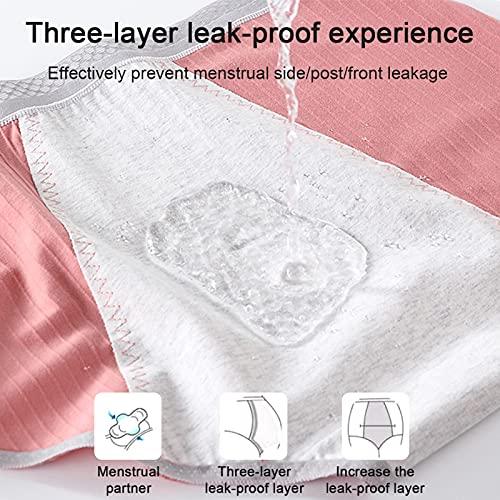 DACUN Daily Wearing Safety Certification Women Menstrual Period Briefs Leakproof Protective Underwear Heavy Flow Panties Pack of 4 (Color : Multicolor, Size : 4XL-4XLarge)