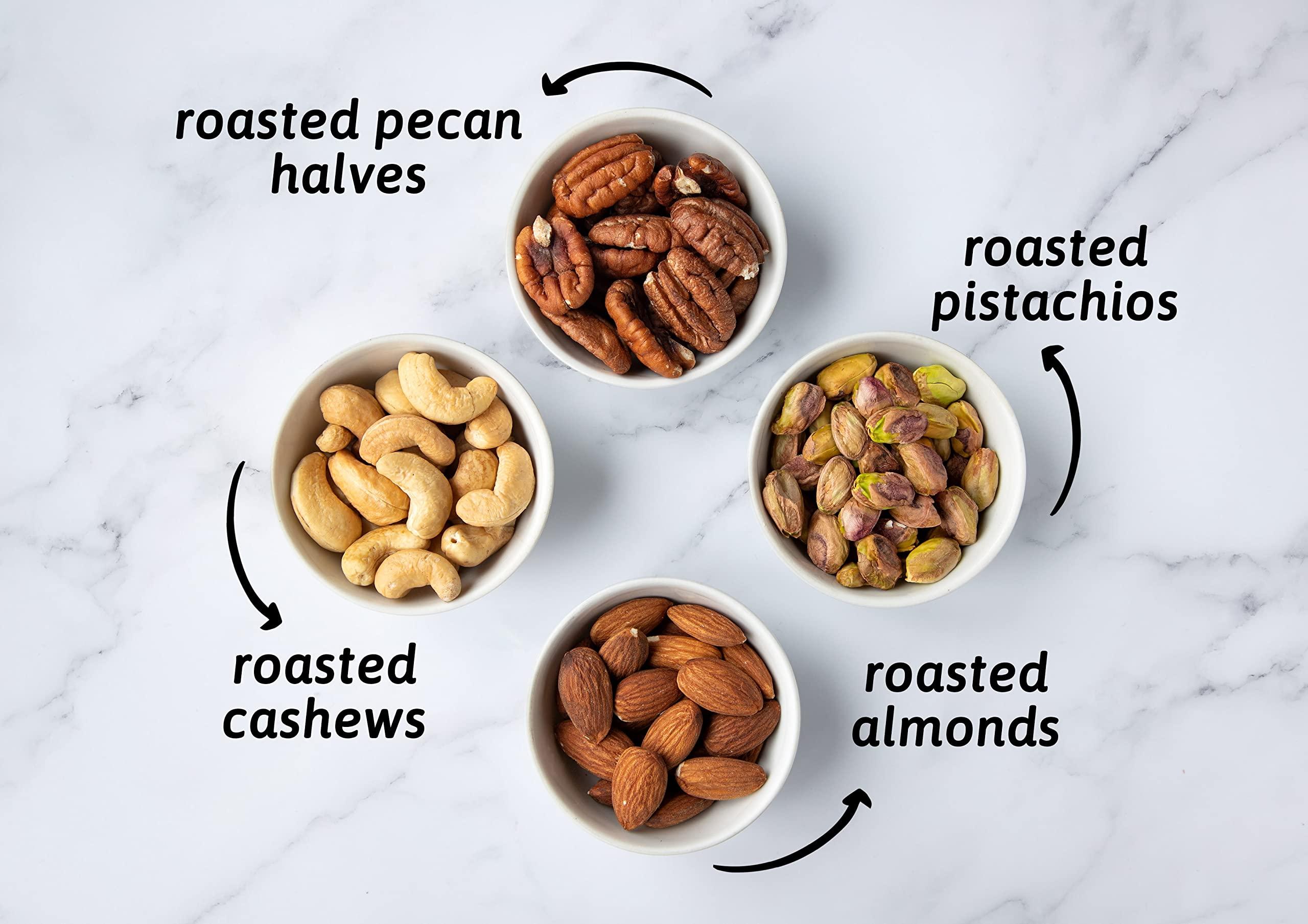 Food to Live Food to Live Premium Four Nuts Mix, 16 Pounds A Blend of Dry Roasted Pistachios, Almonds, Pecans, Cashews, and Almonds with Himalayan Salt, Protein Rich Trail Mix, Healthy Vegan Snack, No Oil Added