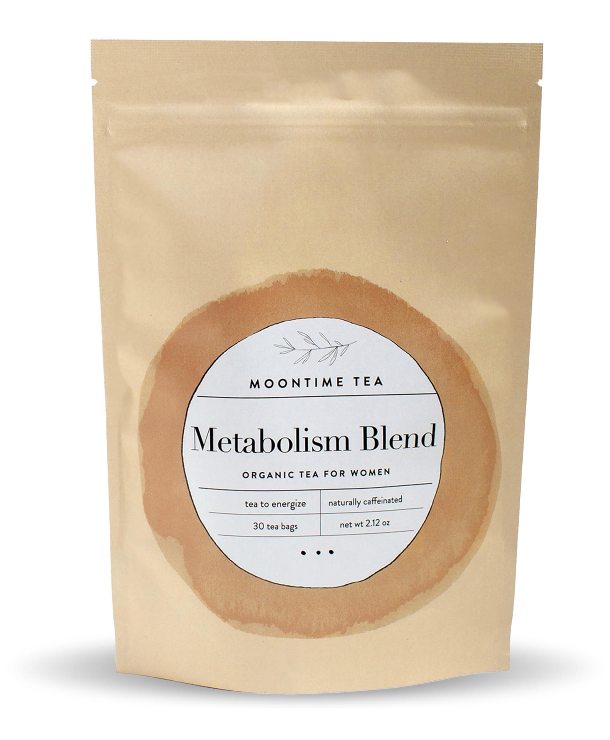 Moontime Tea Organic Metabolism Tea with Green tea, Holy Basil, Hibiscus, Cinnamon and Dandelion Root, 30 Tea bags