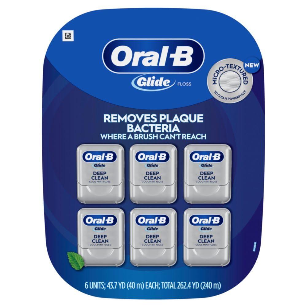 Oral-B Oral-B Glide Cool Mint Deep Clean Floss, 6 Count, Glide Dental Floss